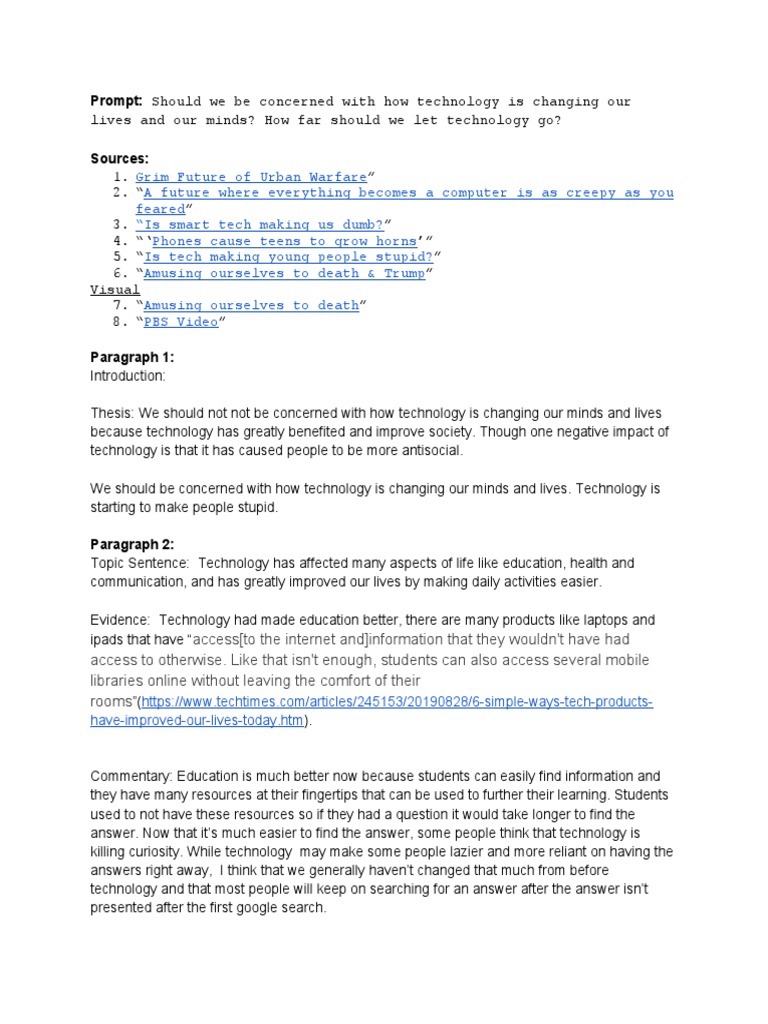 Synthesis Essay Outline Download Free PDF Mobile Phones Millennials