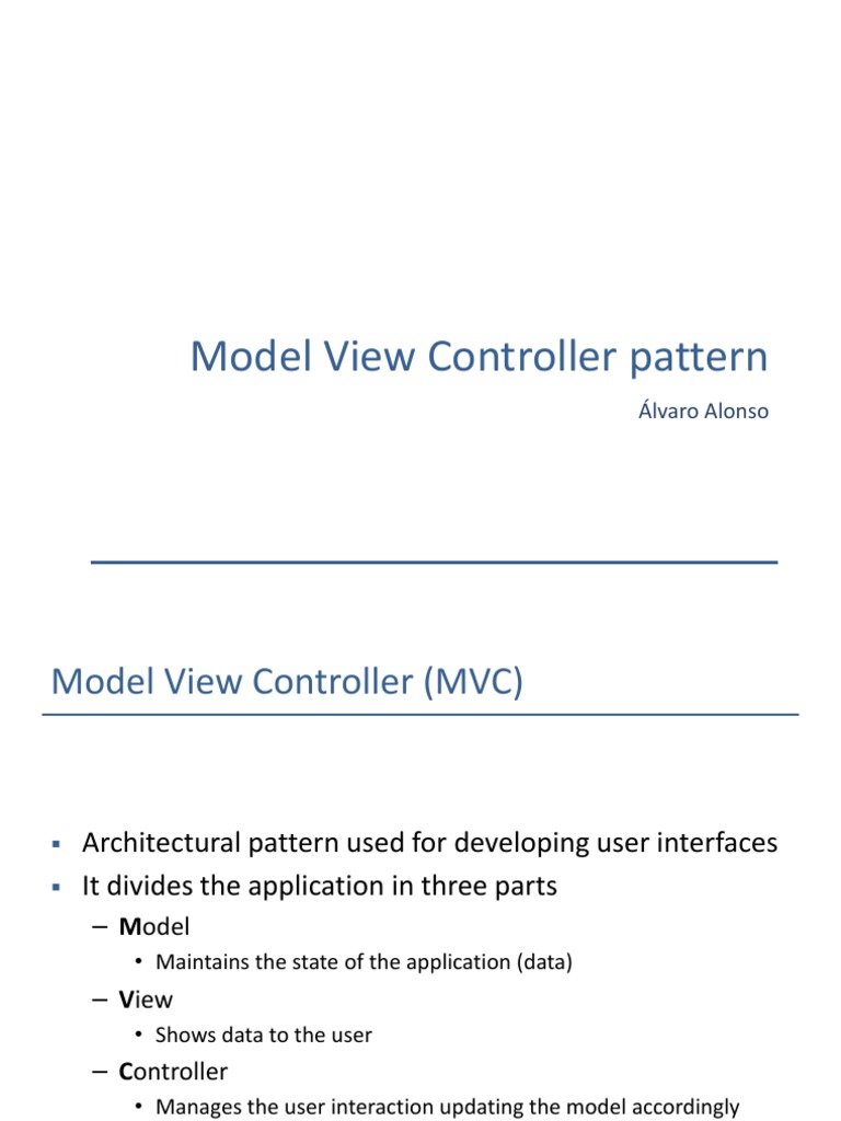 1.2 Model View Controller Pattern | Download Free PDF | Model–View ...