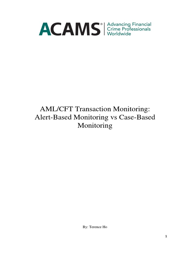 AML CFT Transaction Monitoring T.ho | PDF | Money Laundering | Banks