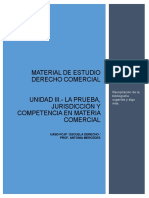 Jurisdicción, Competencia y Prueba en Materia Comercial