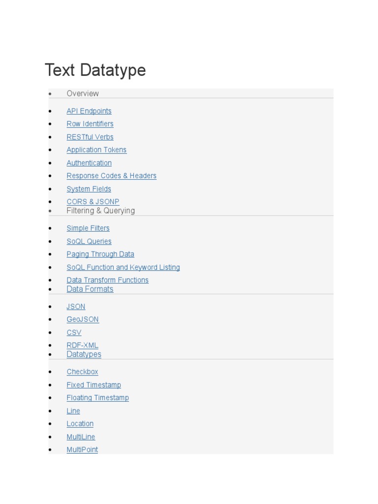 Text Datatype: Data Formats | PDF | String (Computer Science) | Software