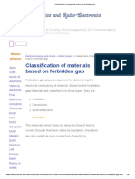 Classification of Materials Based On Forbidden Gap