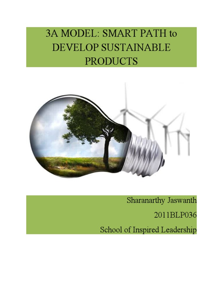 3A Model: Smart Path To Develop Sustainable Products: Sharanarthy ...