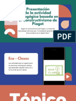 Presentación de La Actividad Pedagógica Basada en El Constructivismo de Piaget
