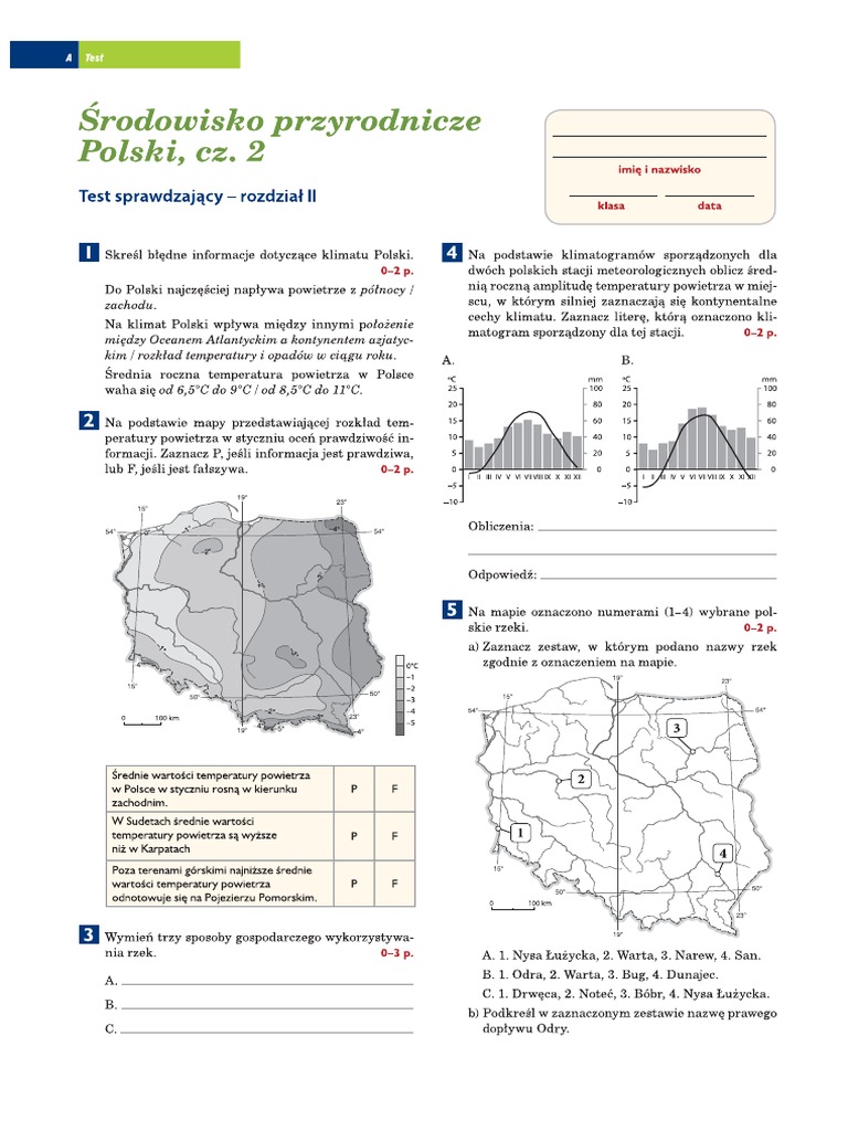 Sprawdzian Z Geografii Klasa 7 Dział 2 środowisko Przyrodnicze Polski środowisko Przyrodnicze Polski Cz 2 - Margaret Wiegel