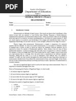 Department of Education: General Physics 1 (Week-1) Measurement