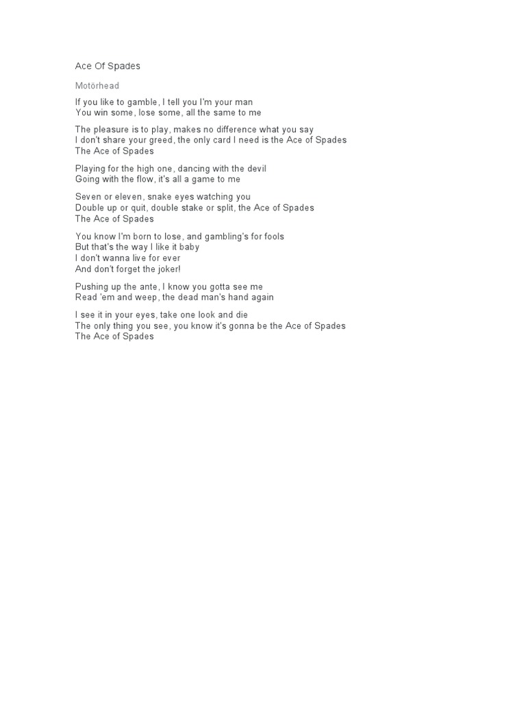 Ace of Spades PDF