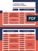 Eco Masters Course Schedule