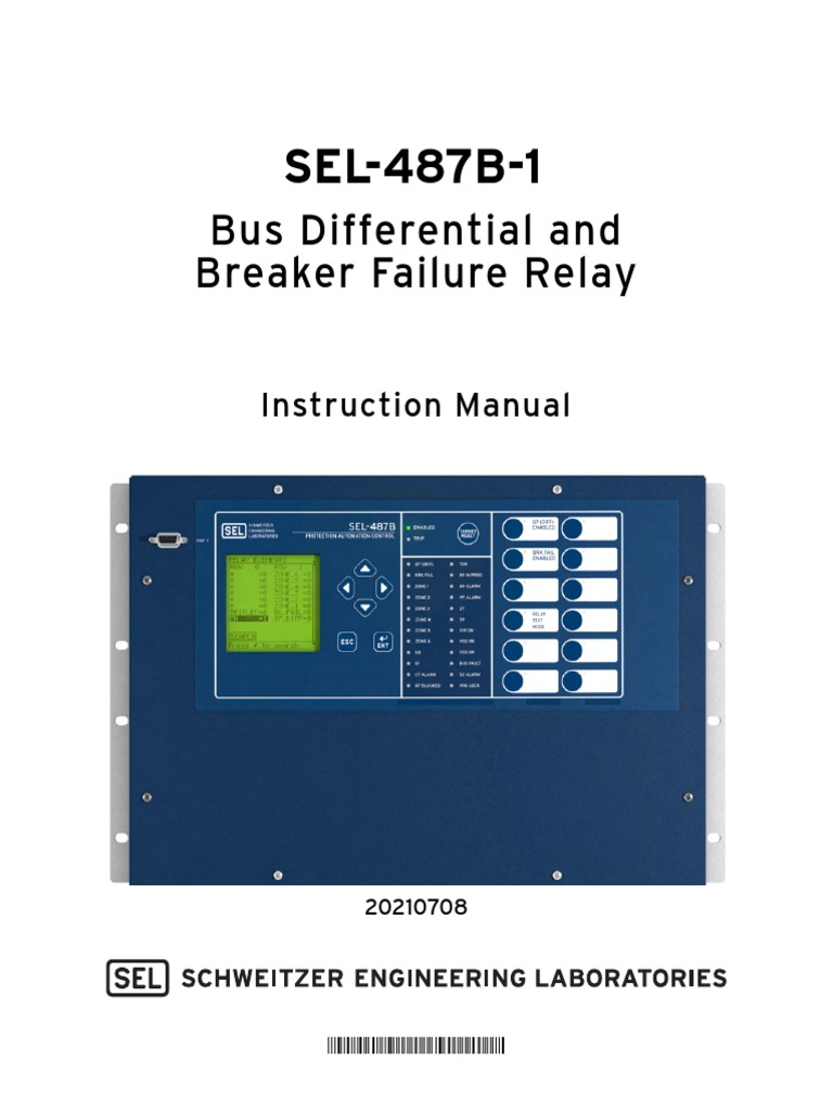 SEL487B1 Bus Differential and Breaker Failure Relay PDF Relay Input/Output