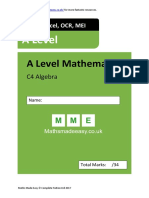C4 A Level Maths Algebra Questions AQA OCR Edexcel MEI