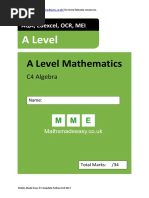 C4 A Level Maths Algebra Questions AQA OCR Edexcel MEI