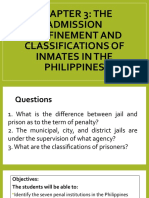 Chapter 3: The Admission Confinement and Classifications of Inmates in The Philippines
