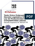 TUO Del Decreto Legislativo 728 Ley de Productividad y Competitividad Laboral