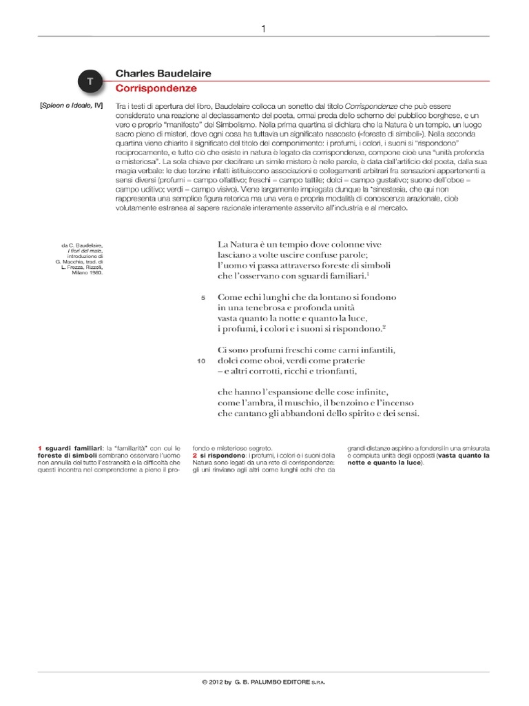 baudelaire corrispondenze pdf