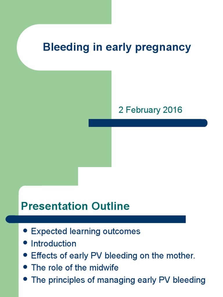 Managing Early Pregnancy Bleeding | PDF | Miscarriage | Pregnancy