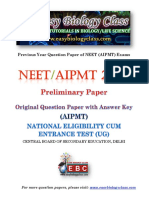 NEET Exam 2005 Original Question Paper and Answer Key Click Here