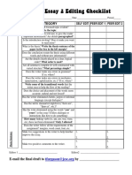 Journal 2 Essay Editing Checklist