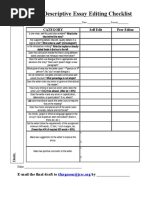 Narrative-Descriptive Essay Editing Checklist