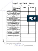 Narrative-Descriptive Essay Editing Checklist