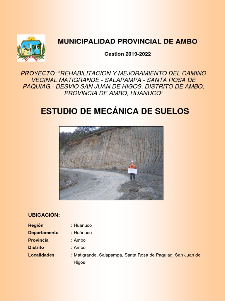 Informe Estudio De Suelos Pdf Agua Ingeniero Civil