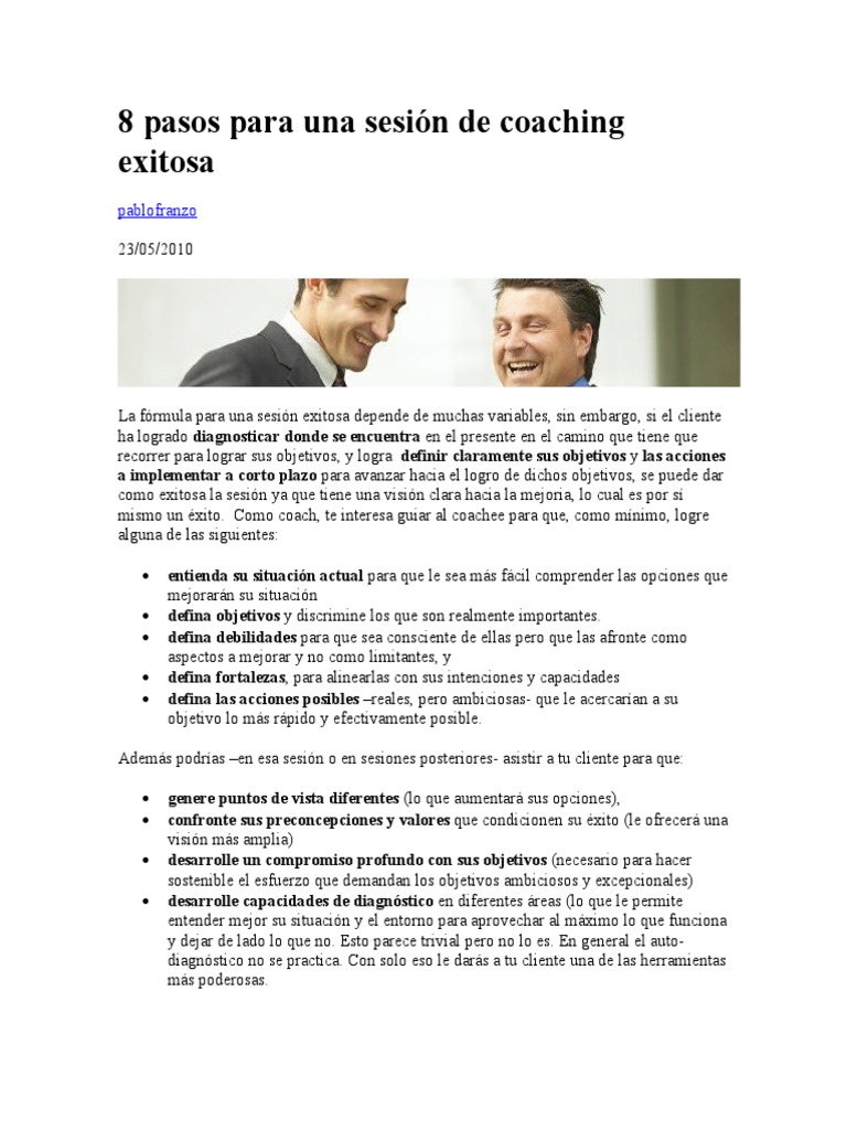 8 Pasos para Sesiones de Coaching | PDF | Cognición