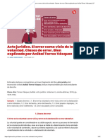 Acto Jurídico. El Error Como Vicio de La Voluntad. Clases de Error. Bien Explicado Por Aníbal Torres Vásquez _ LP