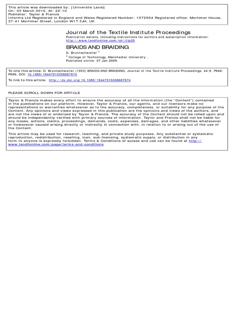 Braids and Braiding | Download Free PDF | Weaving | Braid