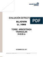 Evaluación Estructural Aljovin LI - 1066 Torre Arriostrada Triangular H 9.00 M