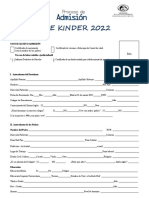 Formulario Proceso de Admision PreKinder 2022