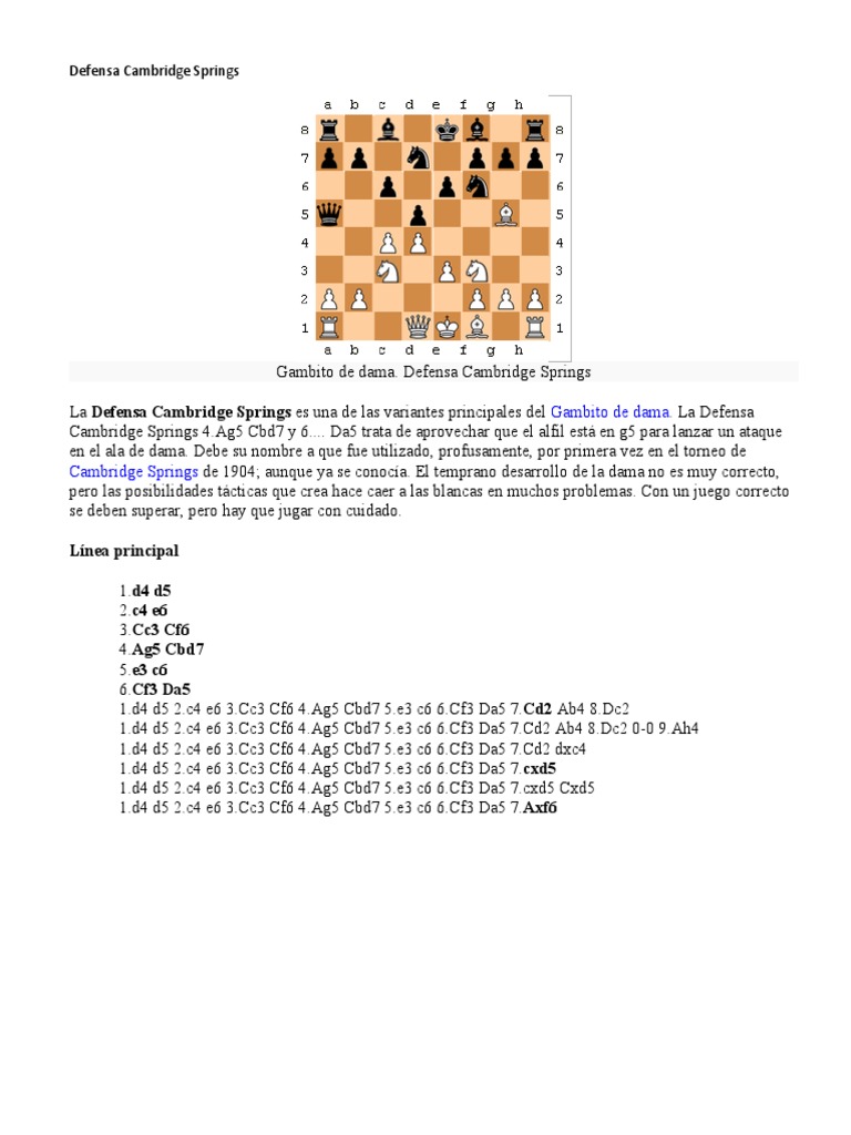 C Defensa Cambridge Springs PDF