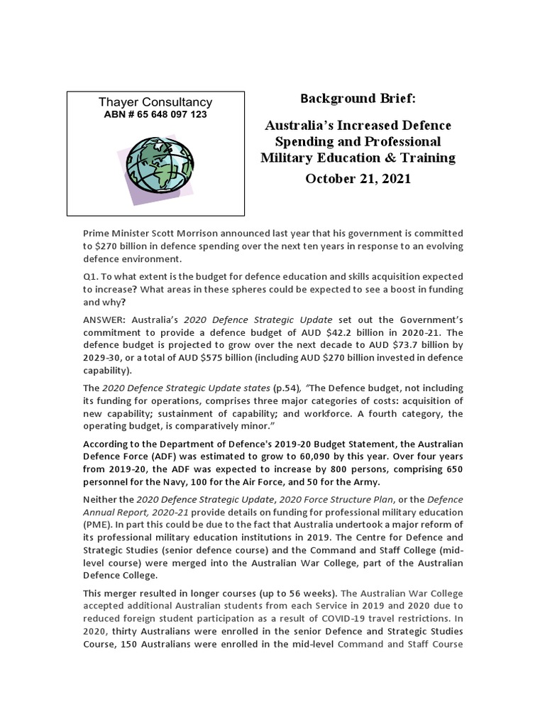 Defence Education & Training Boost | PDF | Australian Defence Force ...