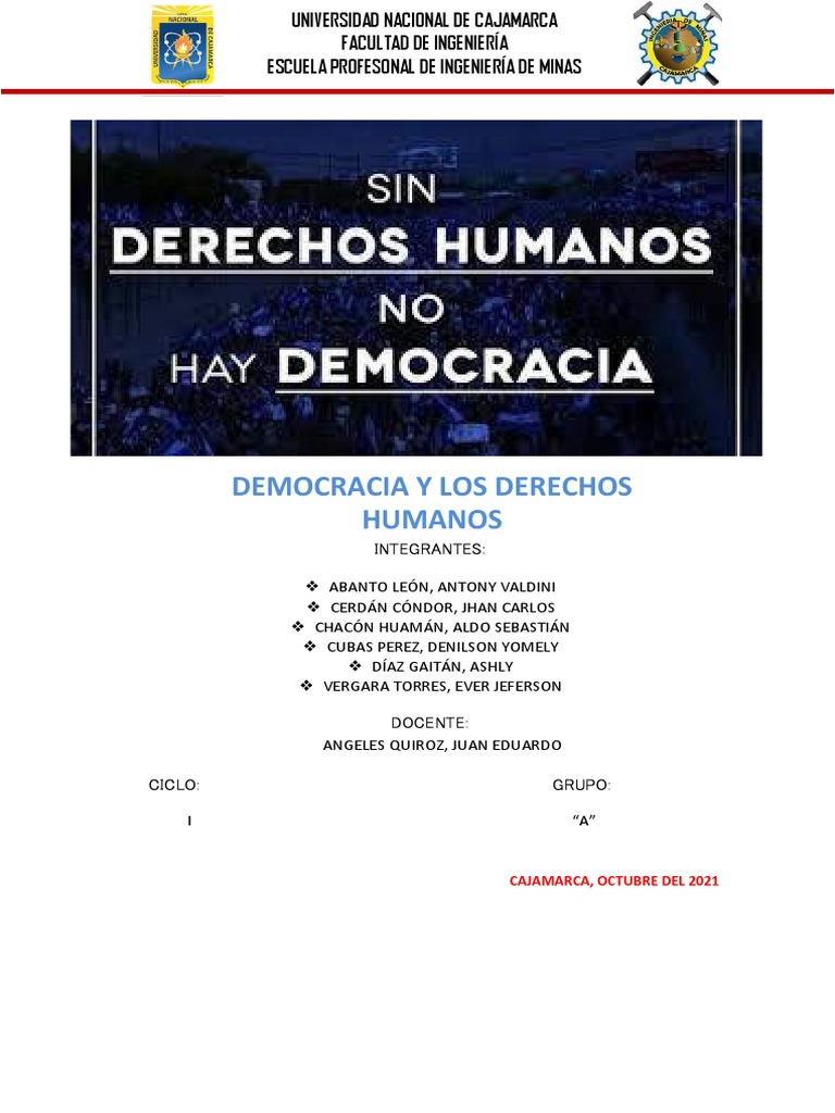 Democracia y Los Derechos Humanos | PDF | Ideologías políticas | Democracia