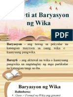 Barayti at Baryasyon NG Wika