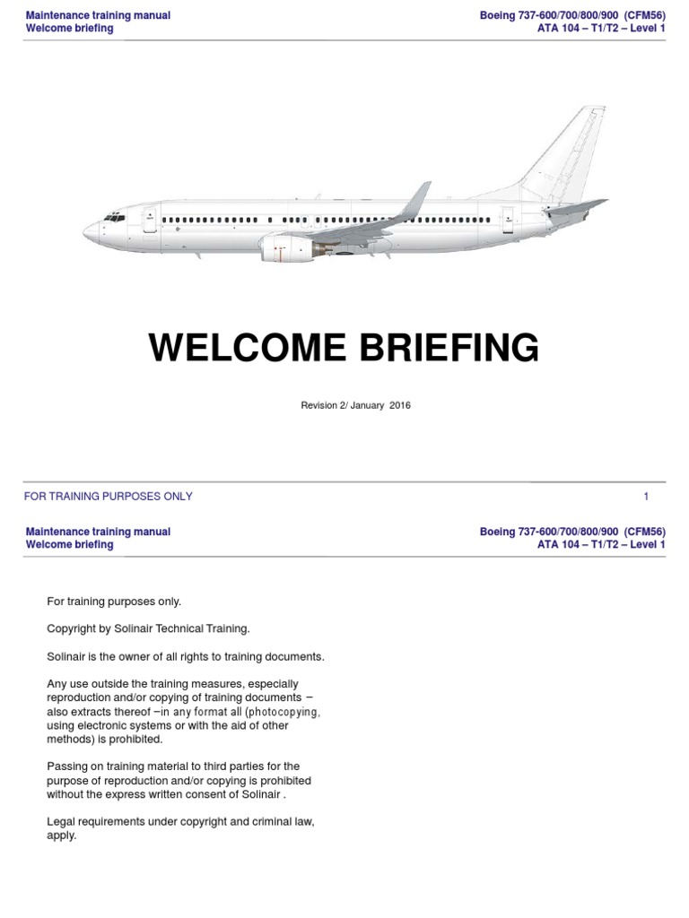 Boeing 737 メンテナンストレーニングマニュアル B737NGWBT1T2L1 | PDF | Copyright | Intellectual Works
