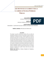 Factores Que Influyen en Los Alumnos en La Elección de Carrera en Escuelas Normales Públicas