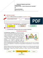 Leemos El Texto Sobre La Alimentación Saludable