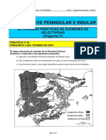 Tema 3 EL RELIEVE PENINSULAR E INSULAR. ACTIVIDADES PRÁCTICAS DE EXÁMENES DE SELECTIVIDAD (Pregunta 2 )