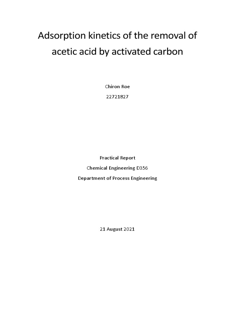 Activated carbon adsorption of acetic acid | PDF | Adsorption | Acid ...
