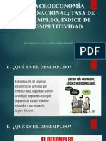 MACROECONOMÍA INTERNACIONAL; TASA DE DESEMPLEO, INDICE DE COMPETITIVIDAD