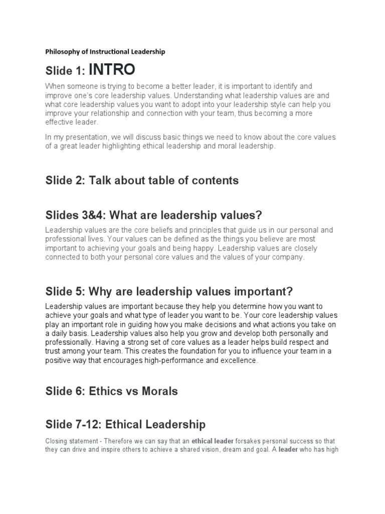 Leadership Values | Download Free PDF | Leadership | Leadership