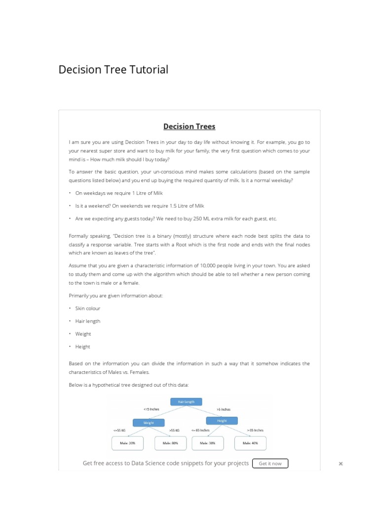 Decision Tree Tutorial | PDF | Statistics | Applied Mathematics