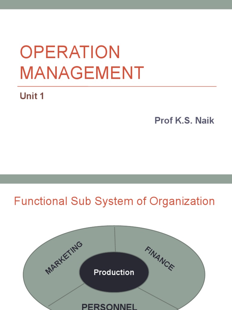 Operation Management - Unit 1 | PDF | Operations Management | Strategic ...