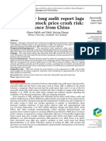 Abnormally Long Audit Report Lags and Future Stock Price Crash Risk Evidence From China (ASLI)