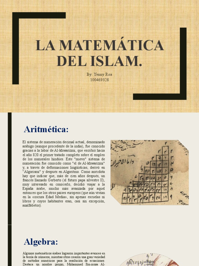 La Matemática Del Islam. 2 | PDF | Álgebra | Trigonometría