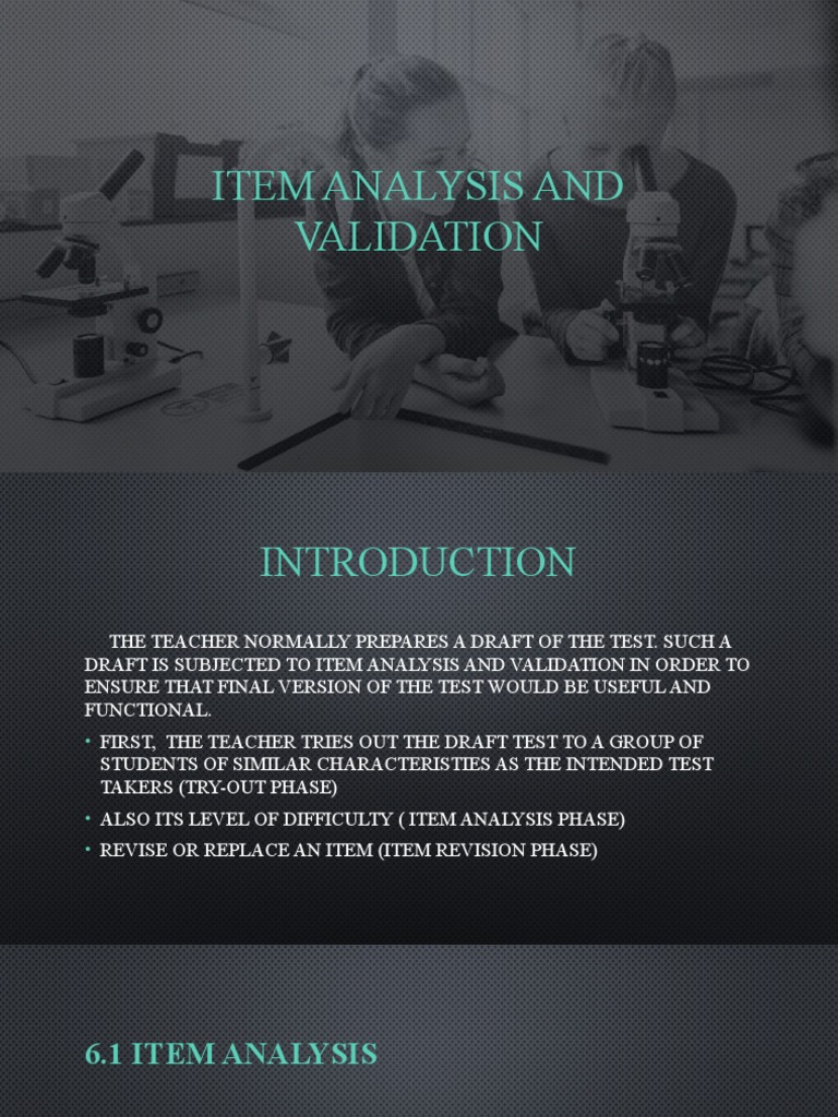 Item Analysis and Validation Process | PDF | Career & Growth