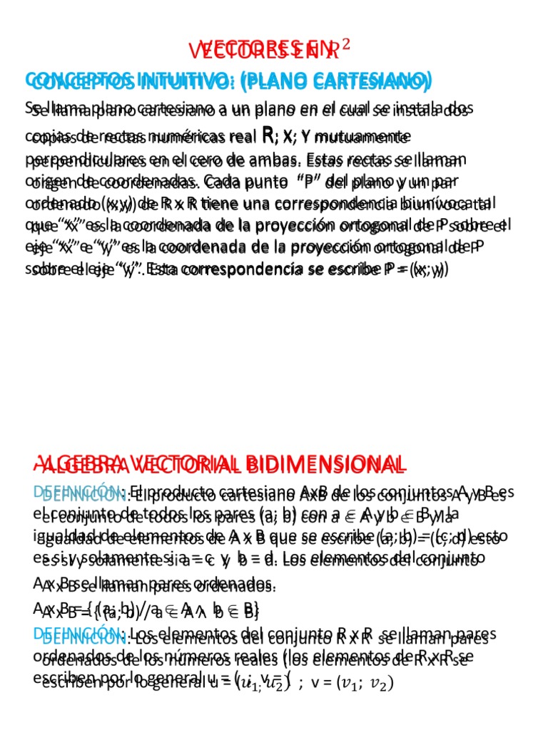 Vectores en R2 | PDF | Geometria plana) | Sistema de coordenadas ...