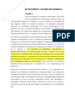 Enfermedades Por Déficit y Exceso de Vitamina e y K