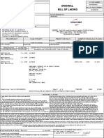 Original Bill of Lading: Carrier