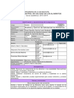 Analisis y Control de Calidad de Los Alimentos