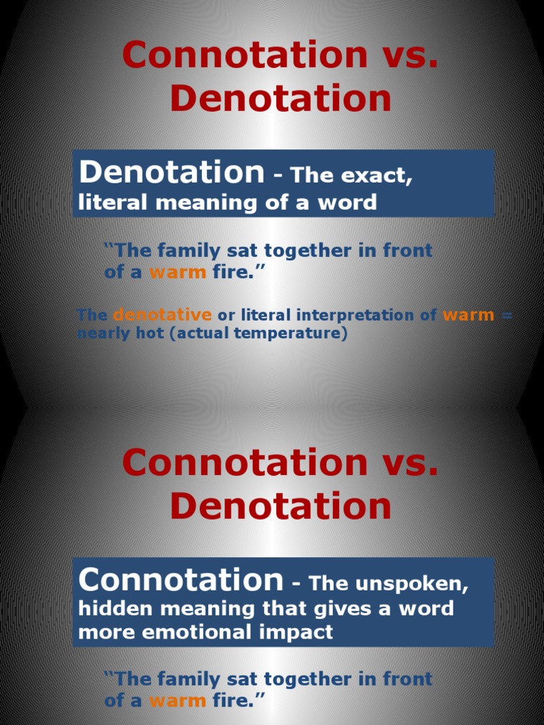 Connotation and Denotation | PDF